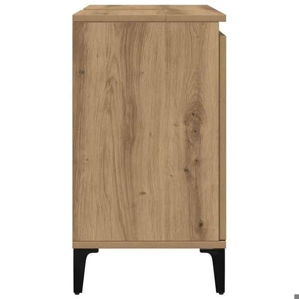 Maison Exclusive - Håndlavet egetræ vaskeskab 58x33x60 cm ingeniørtræ