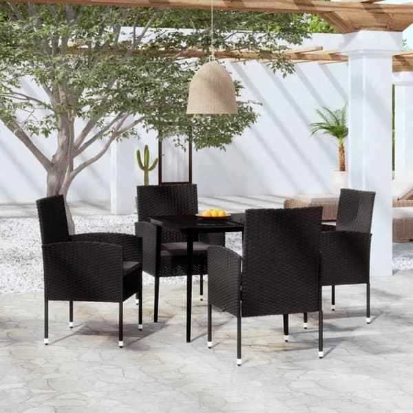 Maison Exclusive - Have spisebordssæt 5 stk Sort