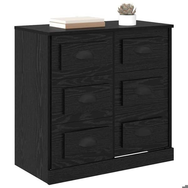 Maison Exclusive - Buffet Sort egetræ 70 x 35,5 x 67,5 cm Ingeniørtræ svart ek