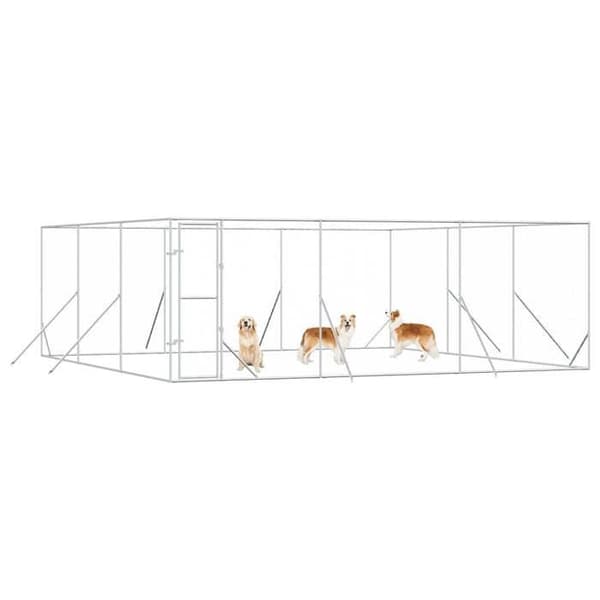 Maison Exclusive - Udendørs hundehus i sølv 6x6x2 m galvaniseret stål Silver