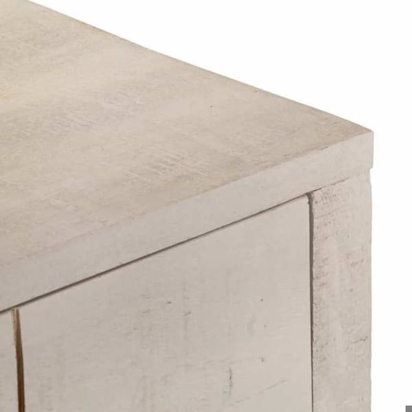 Maison Exclusive - Hvid konsolbord 110x35x75 cm i solid mangotræ