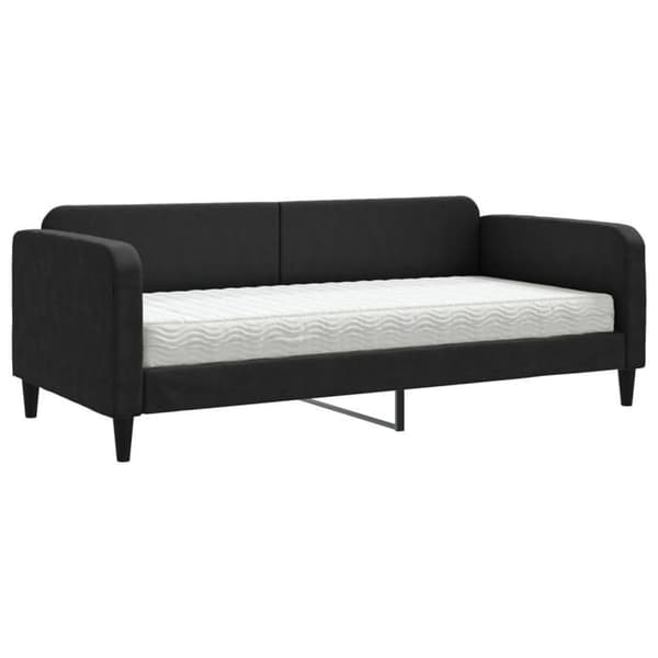 Maison Exclusive - Sengebænk med sort madras 90x200 cm stof