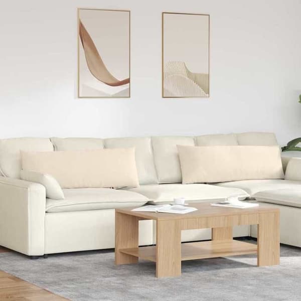 Sofa puder - EKSKLUSIV HUS - 120 x 40 cm - Sæt 2 - Beige - Polyester med lynlås beige