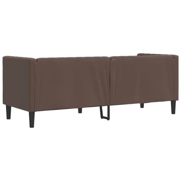 Maison Exclusive - Chesterfield soffa 3-sits brun konstläder