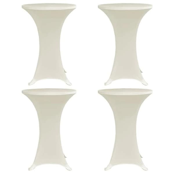 Maison Exclusive - Elastiske bordbetræk Ø 70 cm Creme 4 stk.