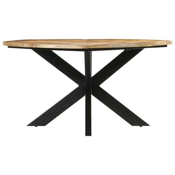 Maison Exclusive - Spisebord Ø150x76 cm massiv mangotræ rå