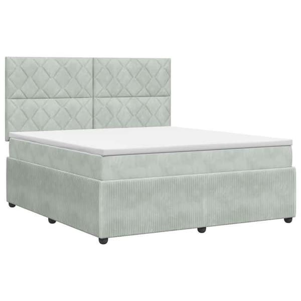 Maison Exclusive - Boxspring säng med madrass Ljusgrå 140 x 190 cm Sammet
