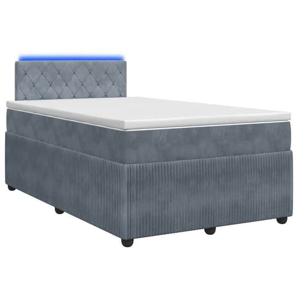 Maison Exclusive - Boxspring-sänky tummanharmaalla patjalla 120 x 190 cm Sametti