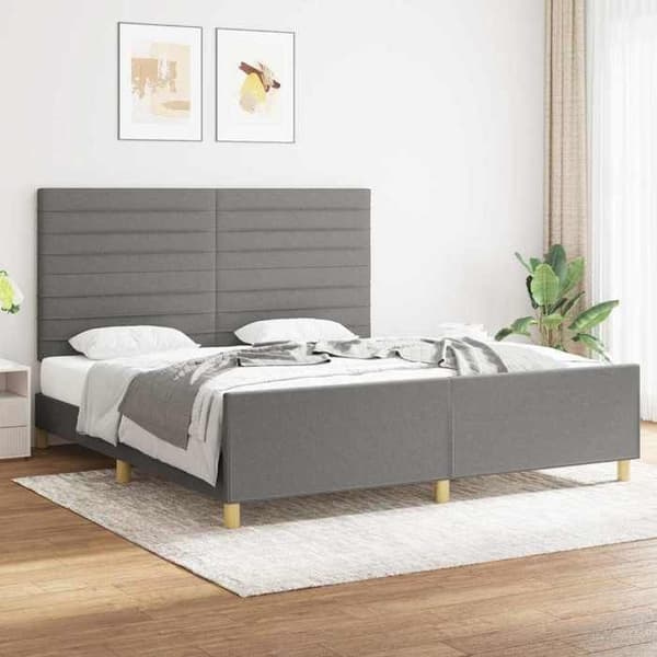 Maison Exclusive - Sengebund uden madras grå 180x200 cm stof mörkgrå