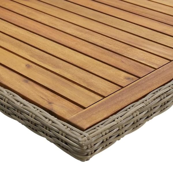 Maison Exclusive - Trädgårds matbord Brun 200x100x74 cm Flätad resin