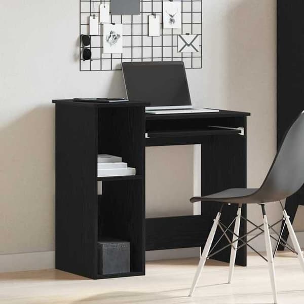 Kontor - EKSKLUSIVT HUS - Kontor med hylder - Sort - 84x40x78 cm - Spånplader Svart