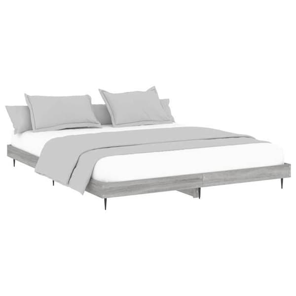 Maison Exclusive - Sängram utan madrass sonoma grå 200x200 cm