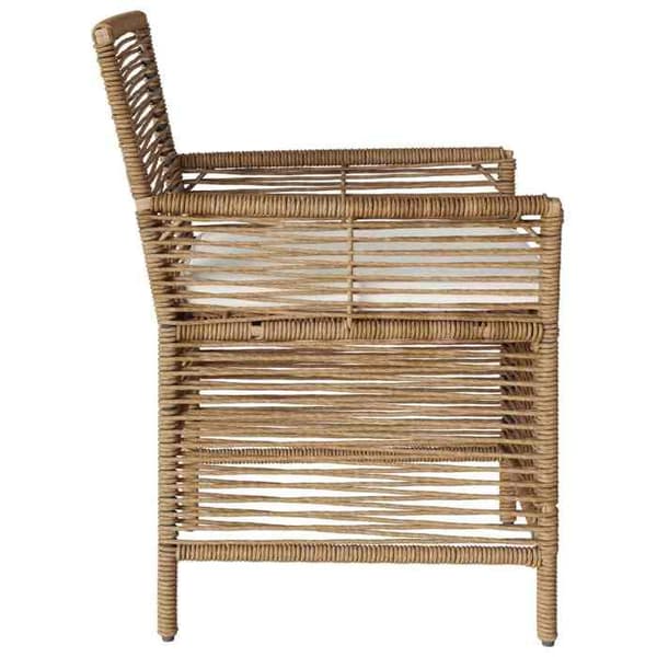 Udendørs stol (sæt af 2) - EKSKLUSIV HUS - Poly rattan - Beige og creme - Stålramme - Ventileret ryg Beige och kräm