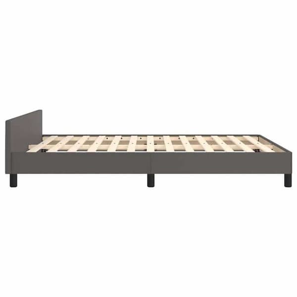 Sengestel - MAISON EXCLUSIVE - Maison Exclusive - 140 x 190 cm - Grå kunstlæder - Lamelseng Grå