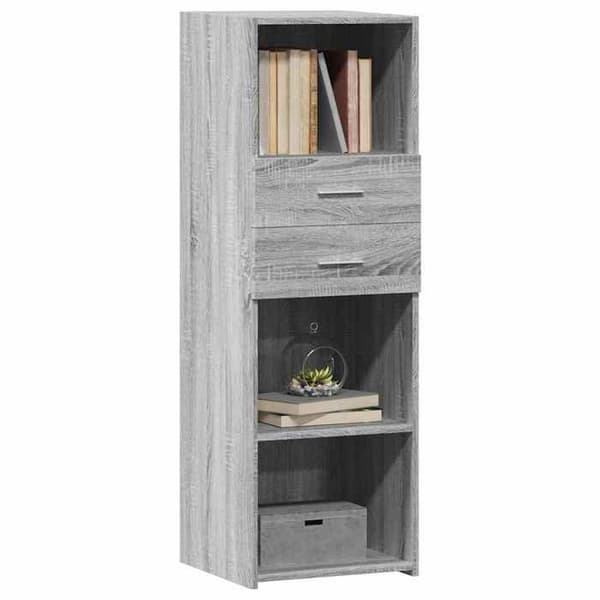 Maison Exclusive - Buffet høj sonoma grå 40x42,5x124 cm ingeniørtræ Sonoma grå