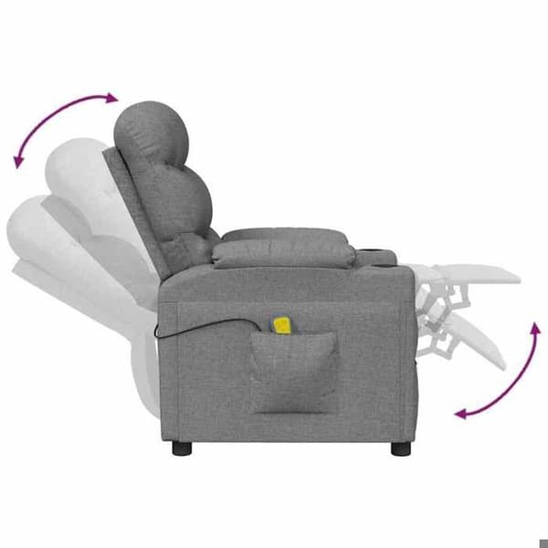 Maison Exclusive - Ljusgrå massagefåtölj i tyg