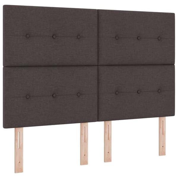 Maison Exclusive - Boxspring säng med madrass Mörkbrun 140 x 200 cm Tyg