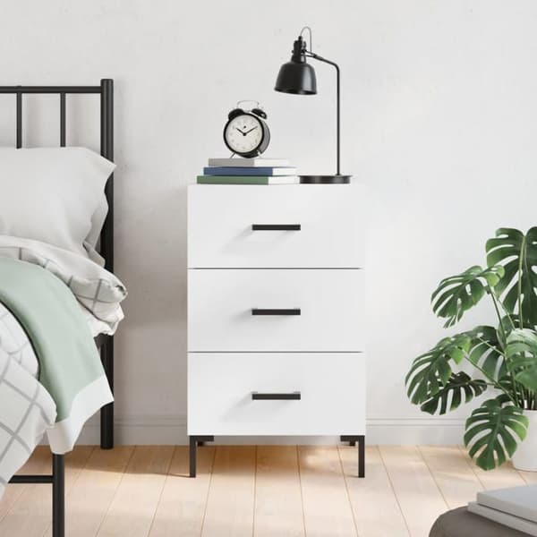 Maison Exclusive - Sängbord vit 40x40x66 cm ingenjörsträ Vit