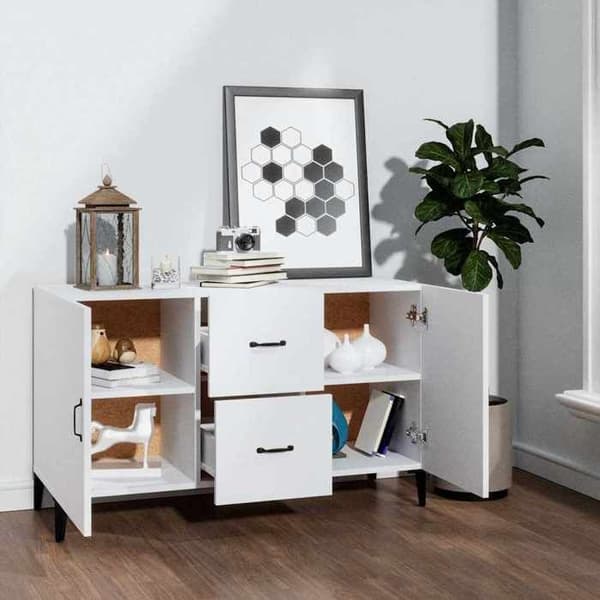 Maison Exclusive - Vit buffé 100x36x60 cm ingenjörsträ