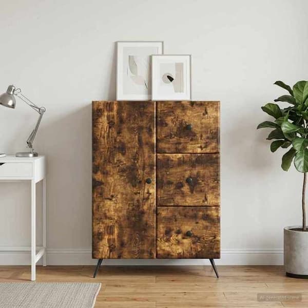 Maison Exclusive - Buffet Røget Eg 66 x 34,5 x 90 cm Ingeniørtræ