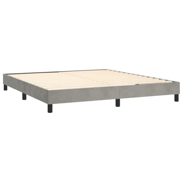Maison Exclusive - Vaaleanharmaa jousipatja 160x200 cm sametti ljusgrått