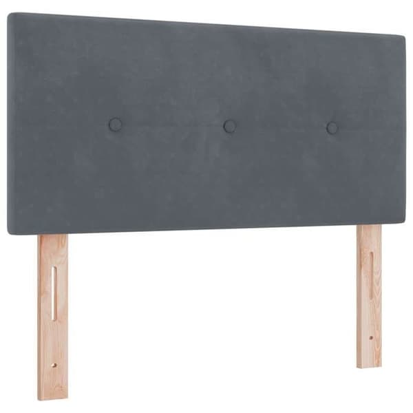 Sängram med madrass - EXKLUSIV HEM - Maison Exclusive - 90 x 190 cm - Mörkgrå sammet - LED USB Mörkgrå