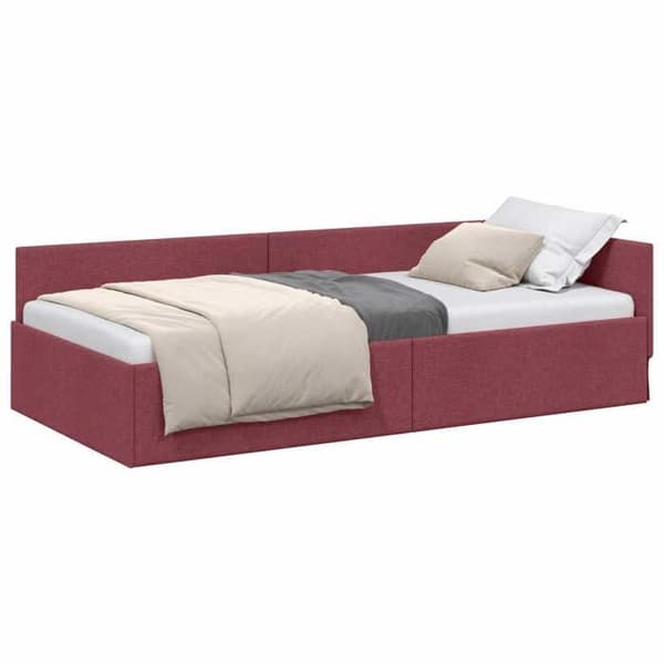 Maison Exclusive - Hörnsängram Bordeaux 90 cm x 200 cm tyg