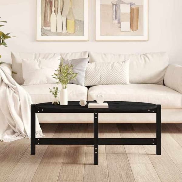 Bord - EKSKLUSIV HUS - 118 x 63 x 45 cm - Massivt fyrretræ - Rektangulær - Sort Svart