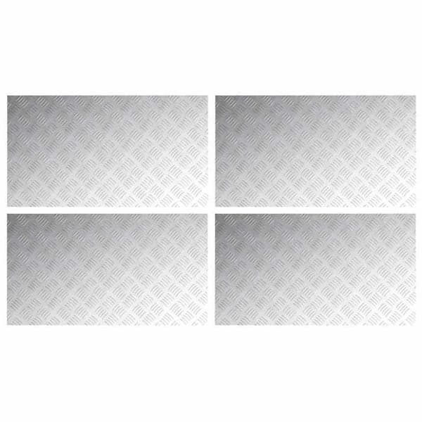Maison Exclusive - Nez de marche 4 pc 90 x 50 cm Sølv Aluminium Rektangulær