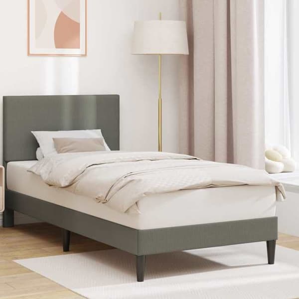 Maison Exclusive - Sängram Ljusgrå 100 x 200 cm Tyg i ribbad sammet