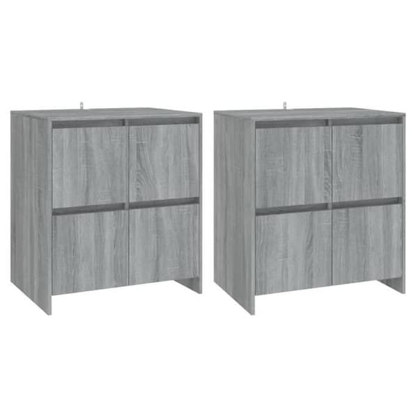 Maison Exclusive - Bufféer 2 st Sonoma grå 70x41x75 cm Ingenjörsträ Sonoma grå