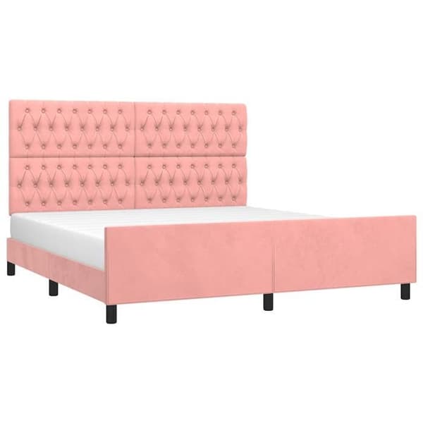 Maison Exclusive - Sängram utan madrass i rosa sammet