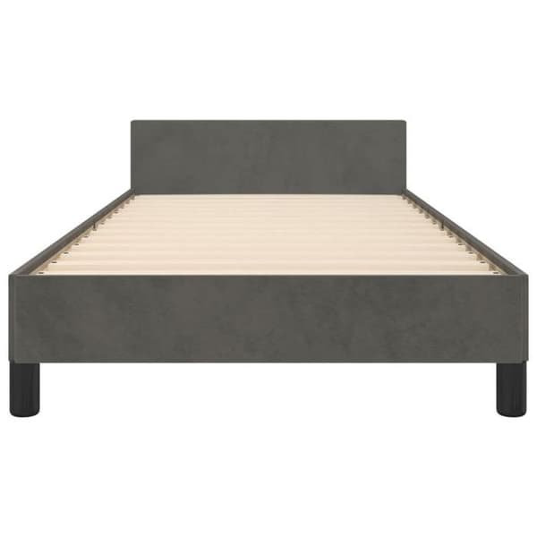 Maison Exclusive - Sängram utan madrass mörkgrå 80x200 cm sammet