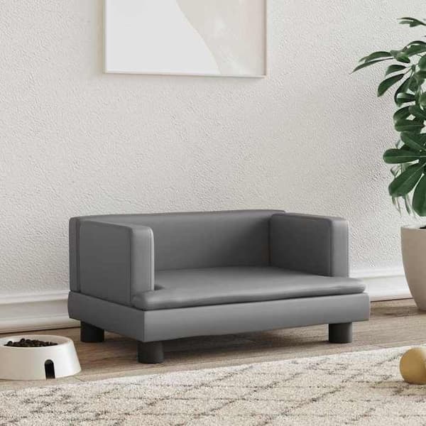 Maison Exclusive - Harmaa koiranpeti 60x40x30 cm keinonahkaa grå