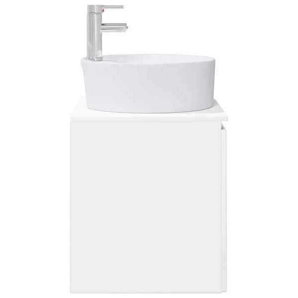 Maison Exclusive - Väggmonterad handfatsspegel i blank vit 49,5 x 44,5 x 65 cm
