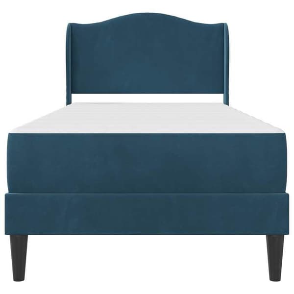 Maison Exclusive - Sängram med blått huvudgavel 90 x 200 cm Sammet