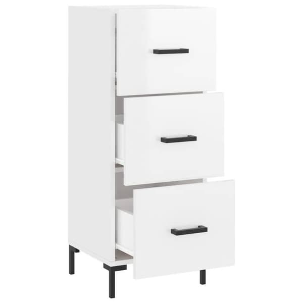 Maison Exclusive - Buffé Vit glänsande 34,5x34x90 cm Ingenjörsträ