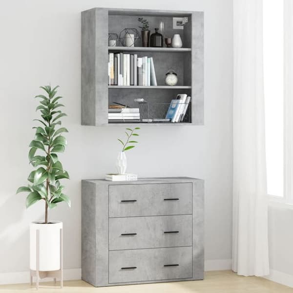 Maison Exclusive - Buffé hög Grå betong Ingenjörsträ