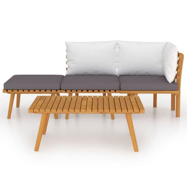 Maison Exclusive - Havegruppe 4 stk med puder i solid akacietræ