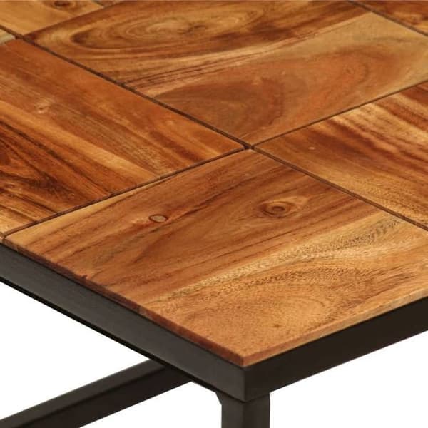 Maison Exclusive - Sofabord 110x60x40 cm Solid akacietræ og stål brunt och svart
