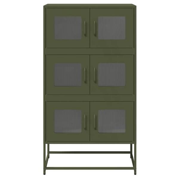 Maison Exclusive - Buffé hög olivgrön 68x39x123 cm stål