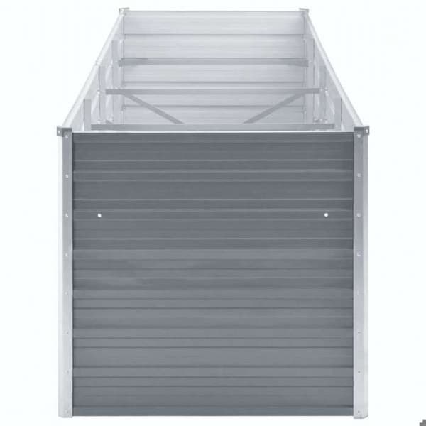 Maison Exclusive - Upphöjd trädgårdssäng i galvaniserat stål 320x80x77 cm Grå