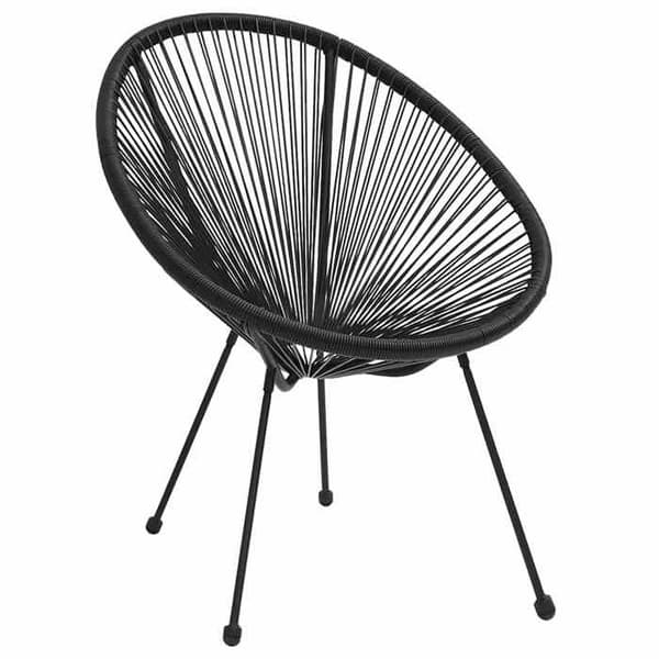 Maison Exclusive - Måneformede havestole sæt af 2 Sort Rattan