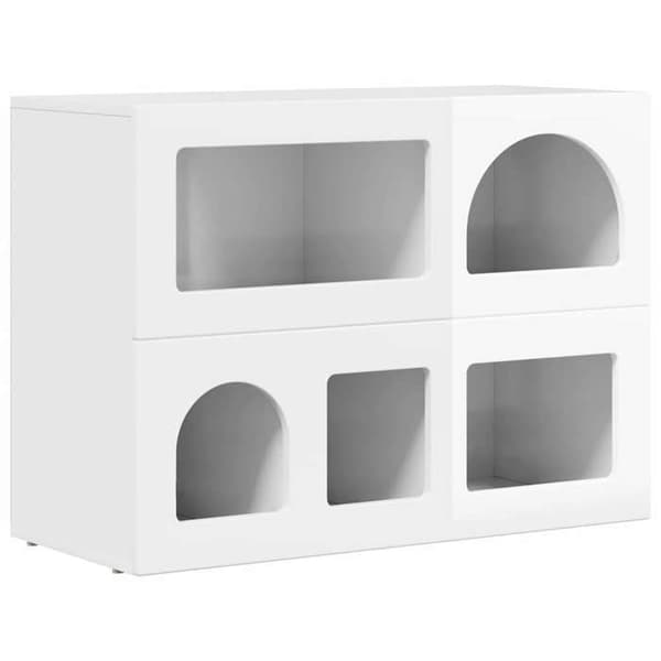 Buffet - EKSKLUSIVT HUS - ELST - Hvid glans - 80,5x35x59 cm - Ingeniørtræ Vit