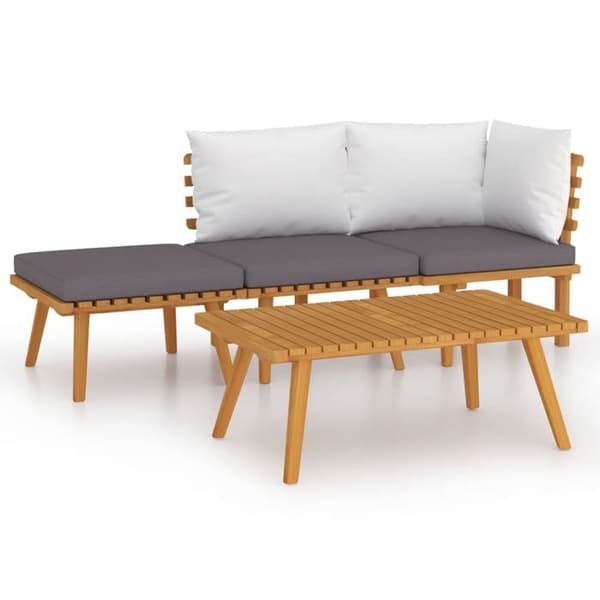 Maison Exclusive - Havegruppe 4 stk med puder i solid akacietræ