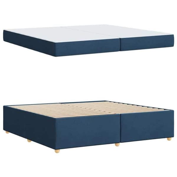 Maison Exclusive - Sängram med madrass Blå 200 x 200 cm tyg Blå