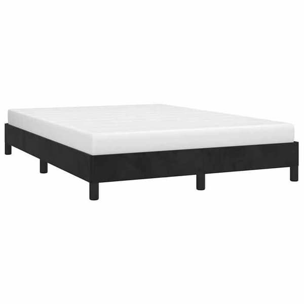 Maison Exclusive - Sängram utan madrass svart 140x200 cm sammet