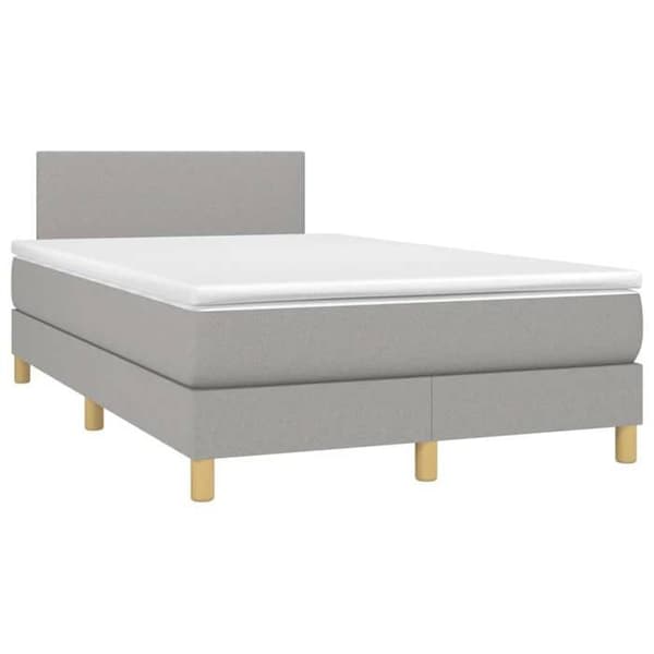 Maison Exclusive - Madras med lameller og LED lys, lysegrå 120x190 cm stof