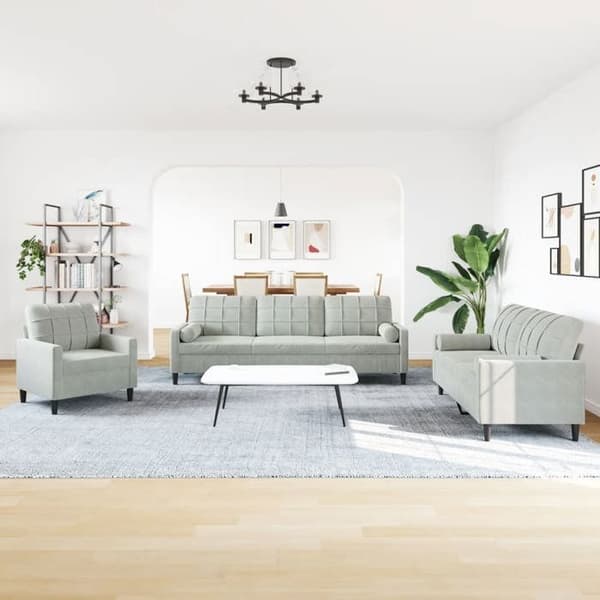 Maison Exclusive - 3 kpl sohvasetti ja samettityynyt ja -tyynykkeet