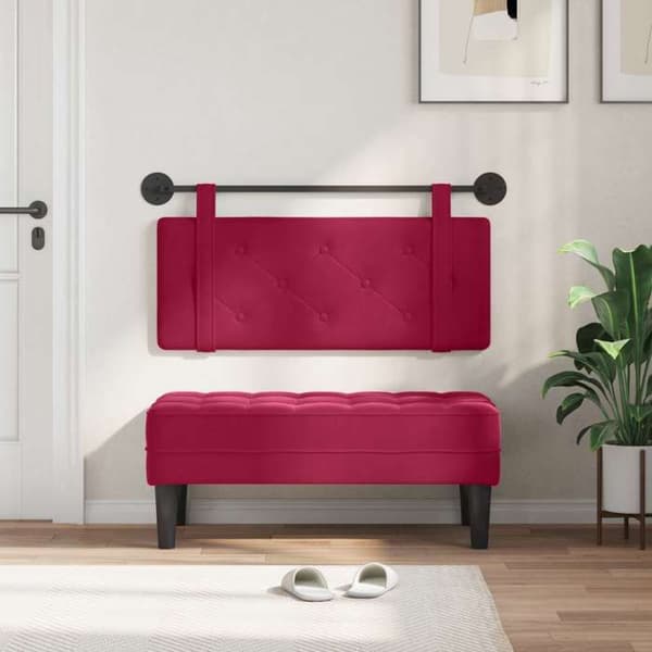 Maison Exclusive - Hängande sänggavel Bordeaux Sammet